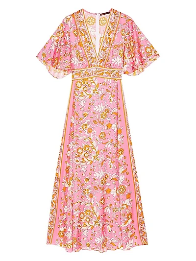 Patterned Flowing Maxi Dress