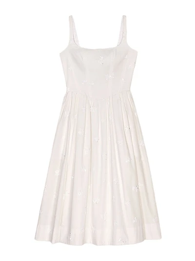 Embroidered Cotton Midi Dress