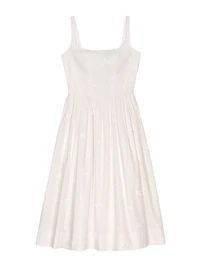 Embroidered Cotton Midi Dress