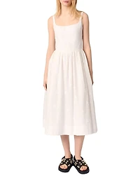 Embroidered Cotton Midi Dress