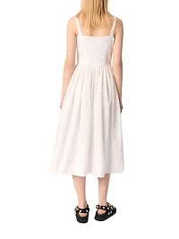 Embroidered Cotton Midi Dress