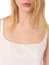 Embroidered Cotton Midi Dress