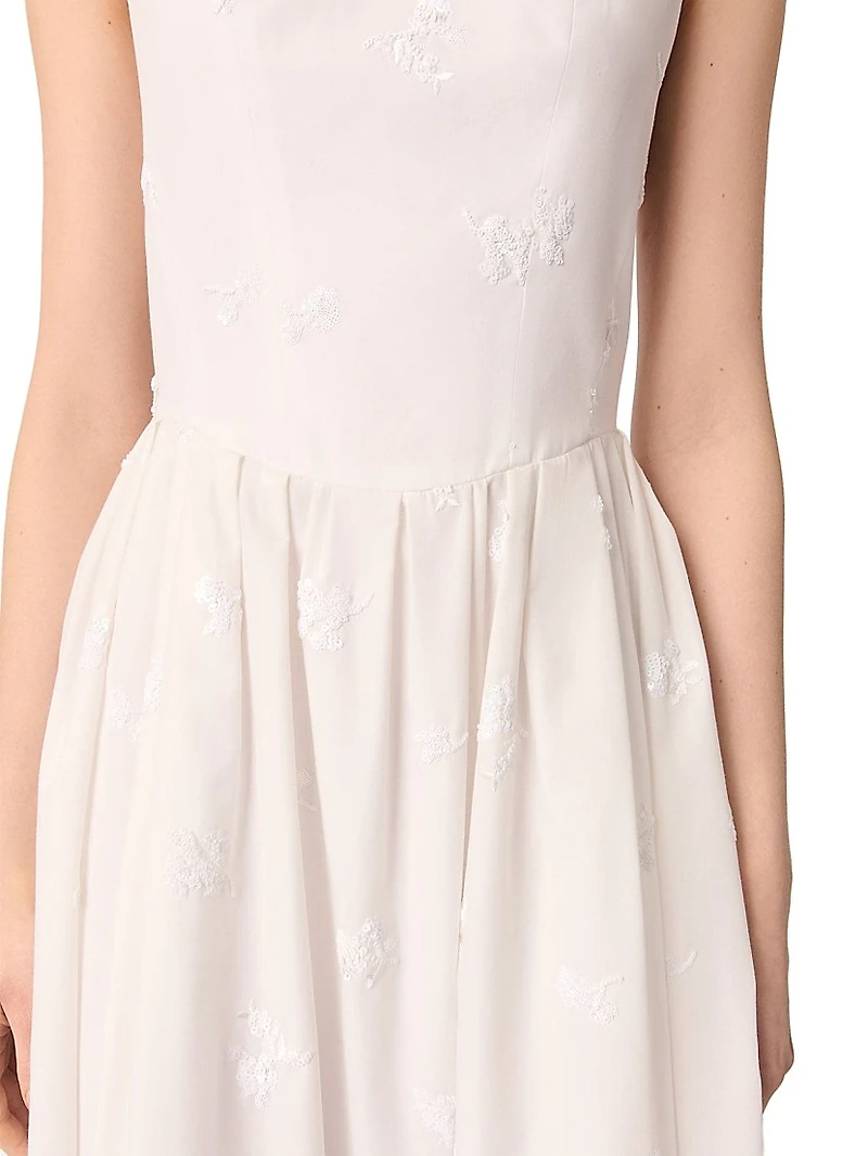Embroidered Cotton Midi Dress