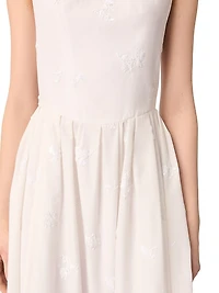 Embroidered Cotton Midi Dress