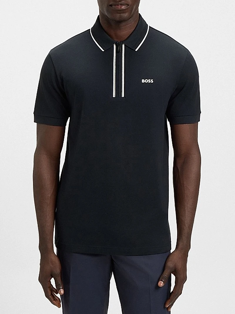 Slim-Fit Polo Shirt in Quick-Dry Stretch Cotton