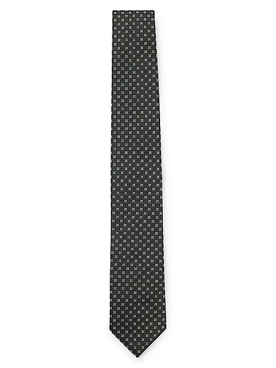 Silk-Blend Tie with Jacquard Pattern