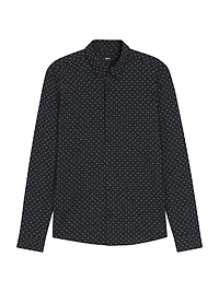Slim-Fit Shirt Printed Performance-Stretch Italian Fabric