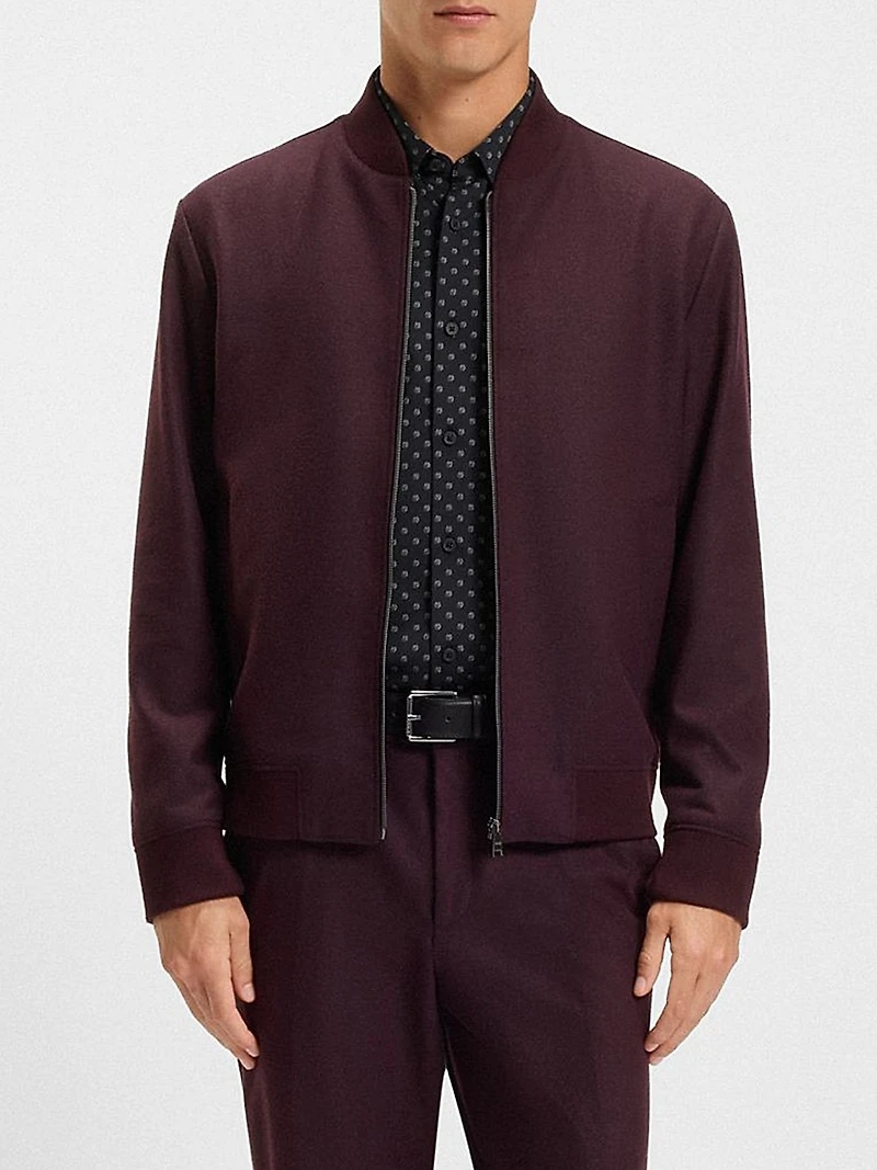 Slim-Fit Shirt Printed Performance-Stretch Italian Fabric