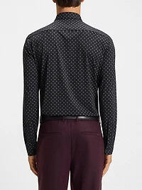 Slim-Fit Shirt Printed Performance-Stretch Italian Fabric