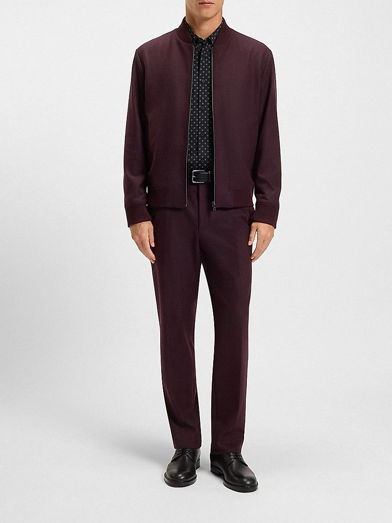 Slim-Fit Shirt Printed Performance-Stretch Italian Fabric