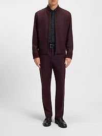 Slim-Fit Shirt Printed Performance-Stretch Italian Fabric