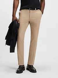 Slim-Fit Trousers in Melange Stretch Fabric