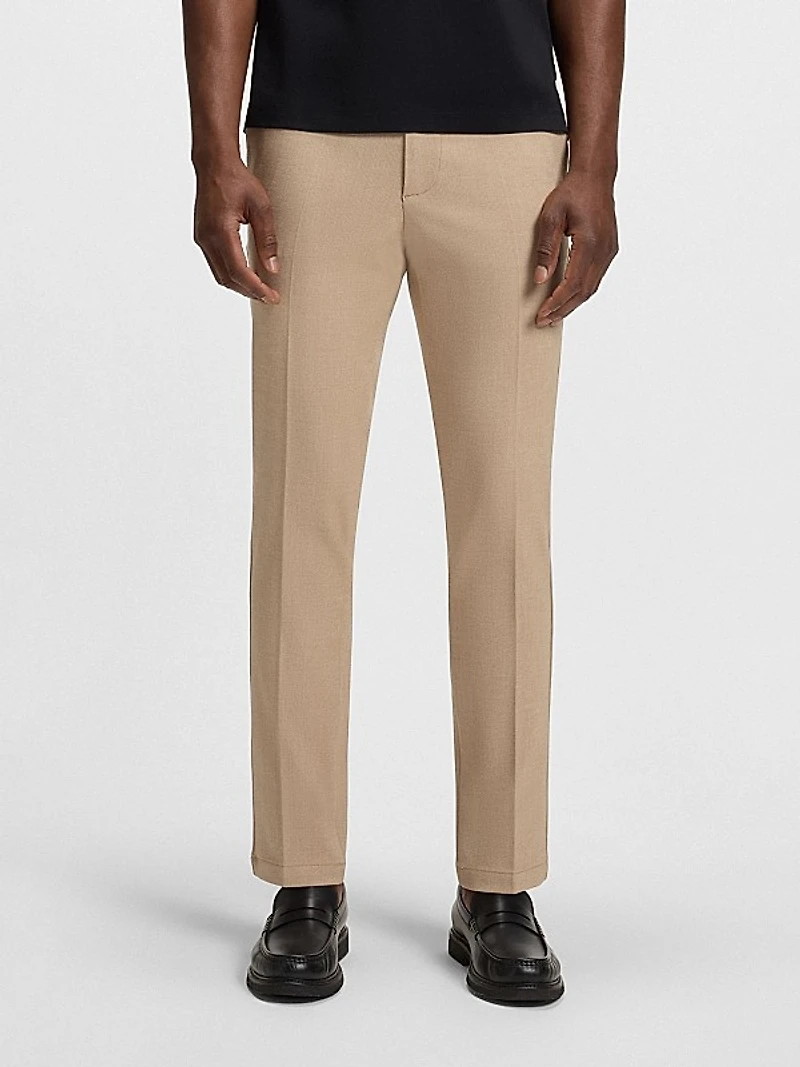 Slim-Fit Trousers in Melange Stretch Fabric