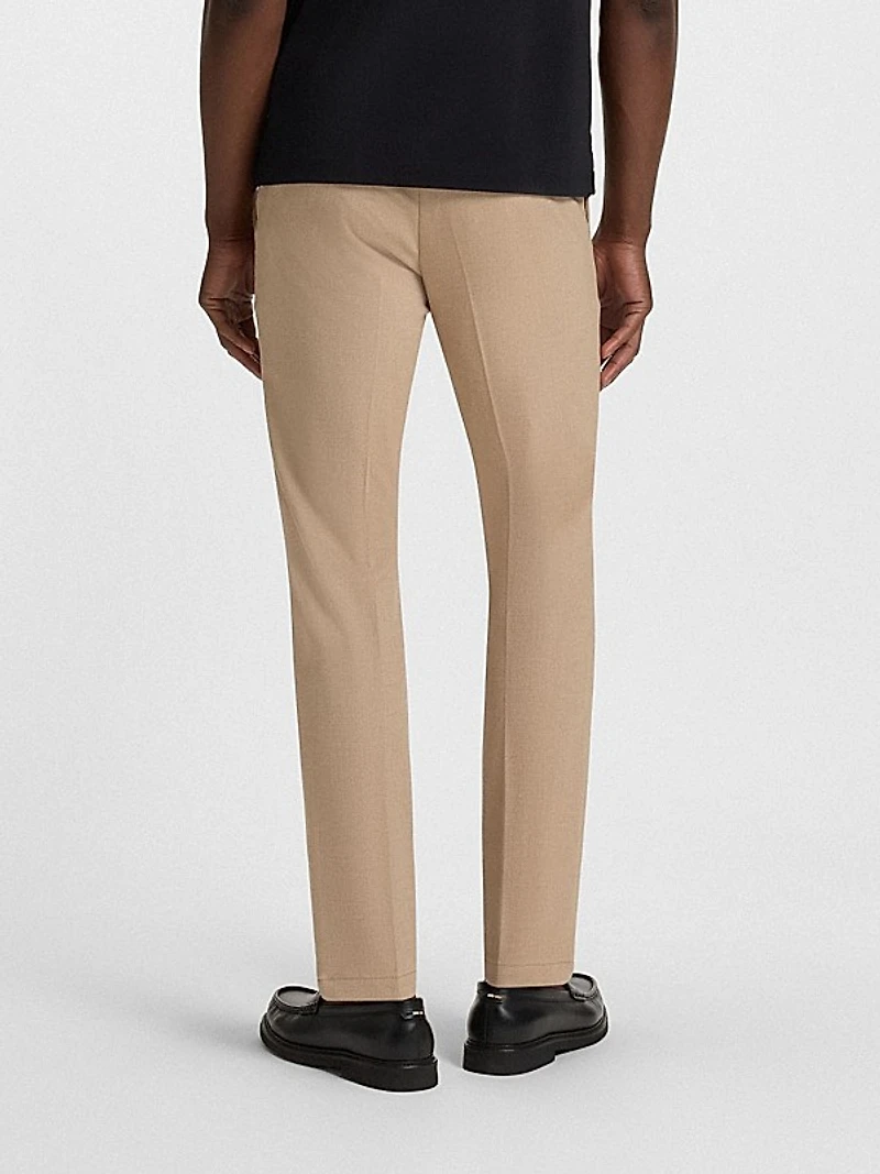 Slim-Fit Trousers in Melange Stretch Fabric