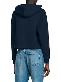 Knit and Denim Sweatshirt
