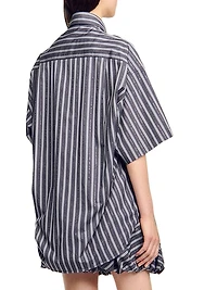 Oversized Striped Rhinestone Shirt