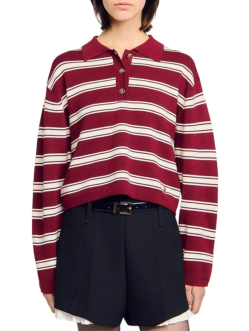 Striped Polo Sweater
