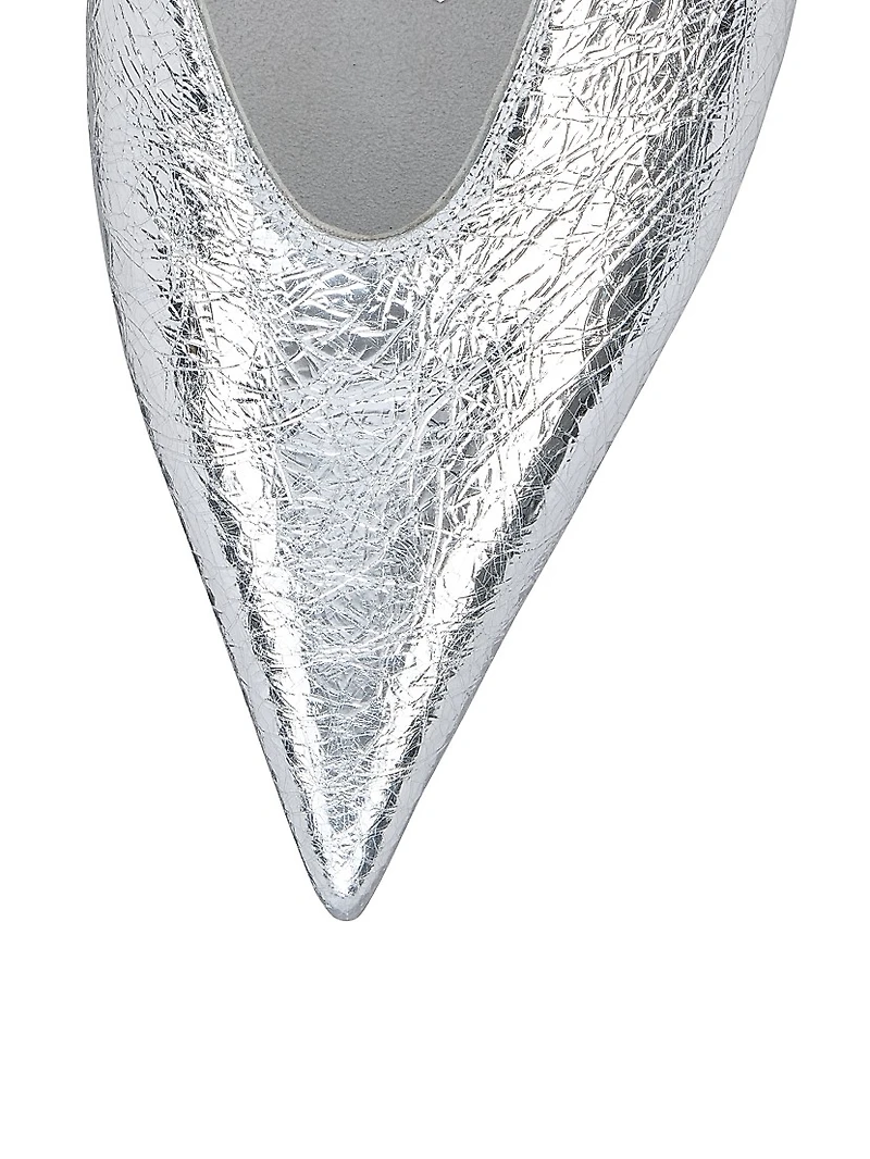 Miss Z Slimimule 80MM Laminated Leather Pumps