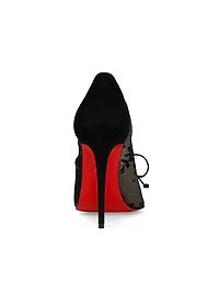Km 100MM Lace and Leather Pumps