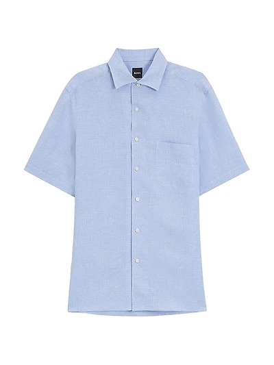 Beckham x Boss Regular-Fit-Shirt Linen