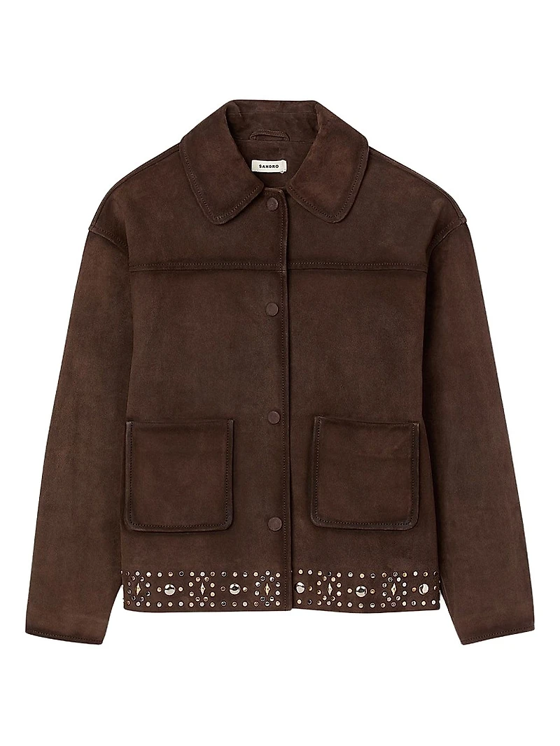 Studded Suede Leather Jacket