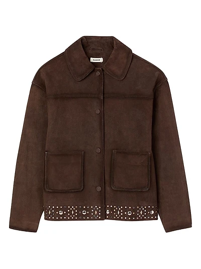 Studded Suede Leather Jacket