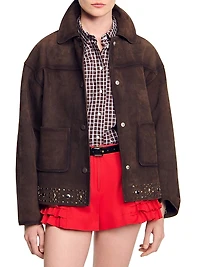 Studded Suede Leather Jacket