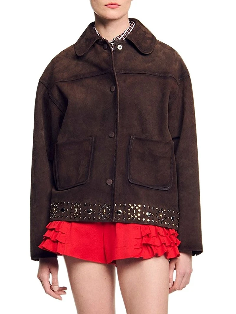Studded Suede Leather Jacket