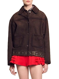 Studded Suede Leather Jacket