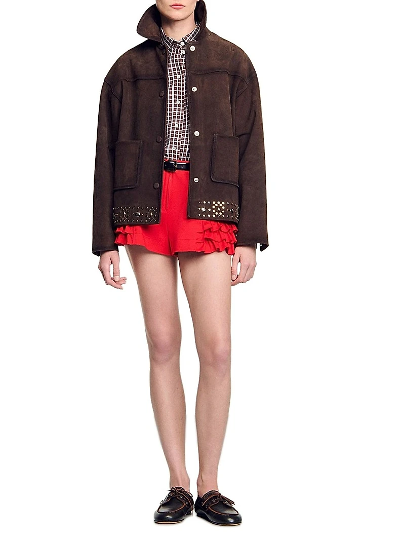 Studded Suede Leather Jacket