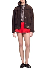 Studded Suede Leather Jacket