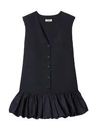 Short Tailored Dress with Ruffle