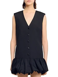 Short Tailored Dress with Ruffle