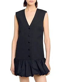 Short Tailored Dress with Ruffle