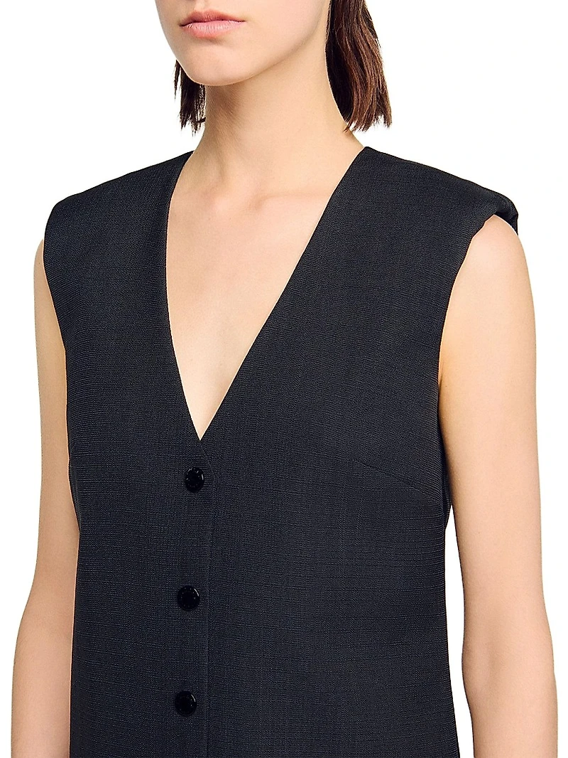 Short Tailored Dress with Ruffle