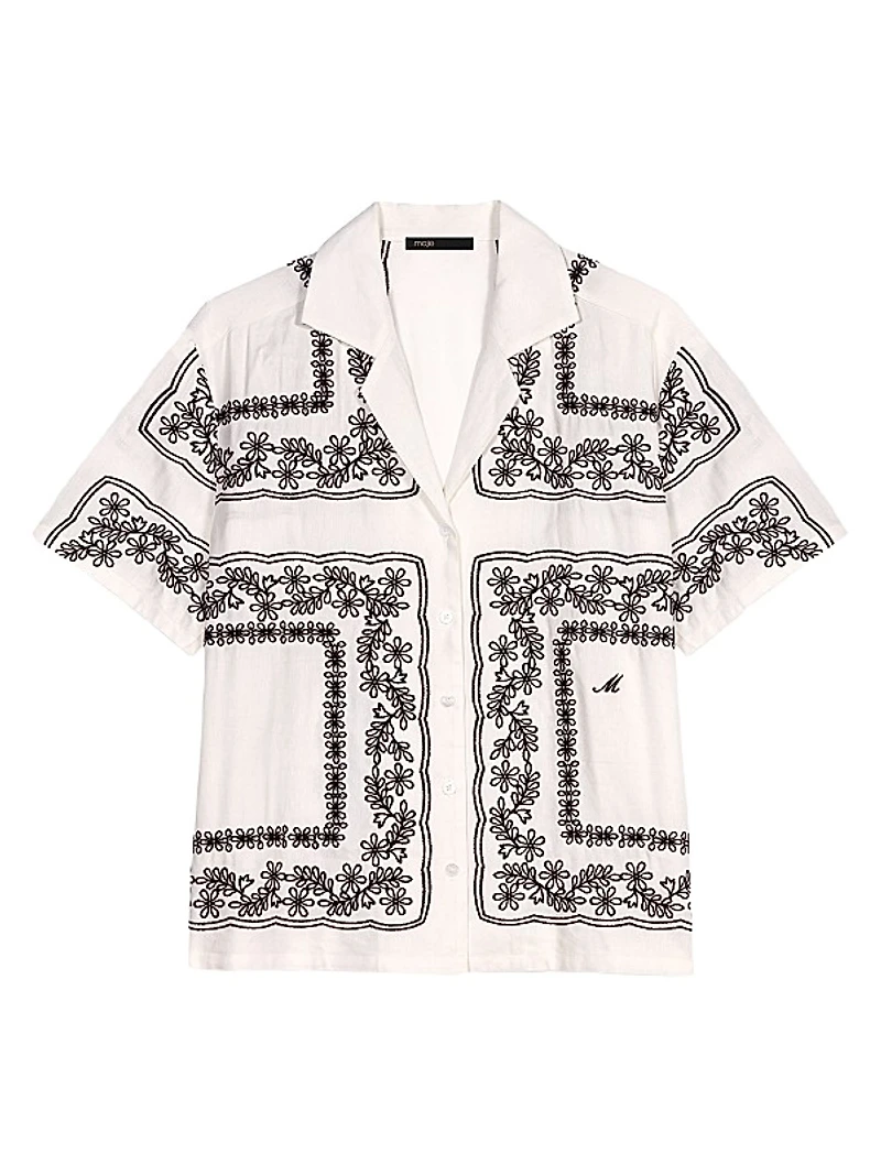 Short Sleeved Embroidered Shirt