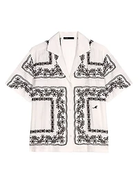 Short Sleeved Embroidered Shirt