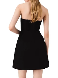 Short Strapless Linen Dress