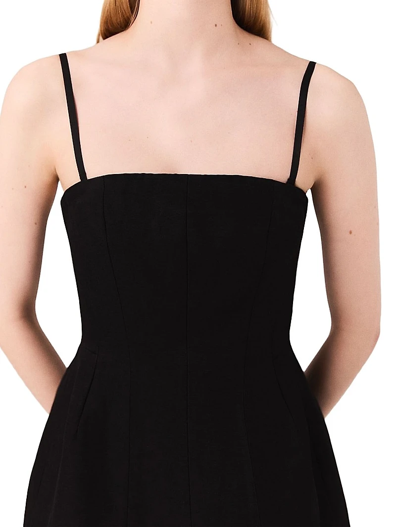 Short Strapless Linen Dress