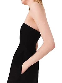 Short Strapless Linen Dress