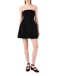 Short Strapless Linen Dress