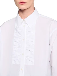 Cropped Shirt with Bow Detail