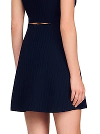 Mini Knit and Denim Skirt