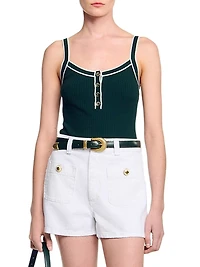 Two Tone Knit Vest Top