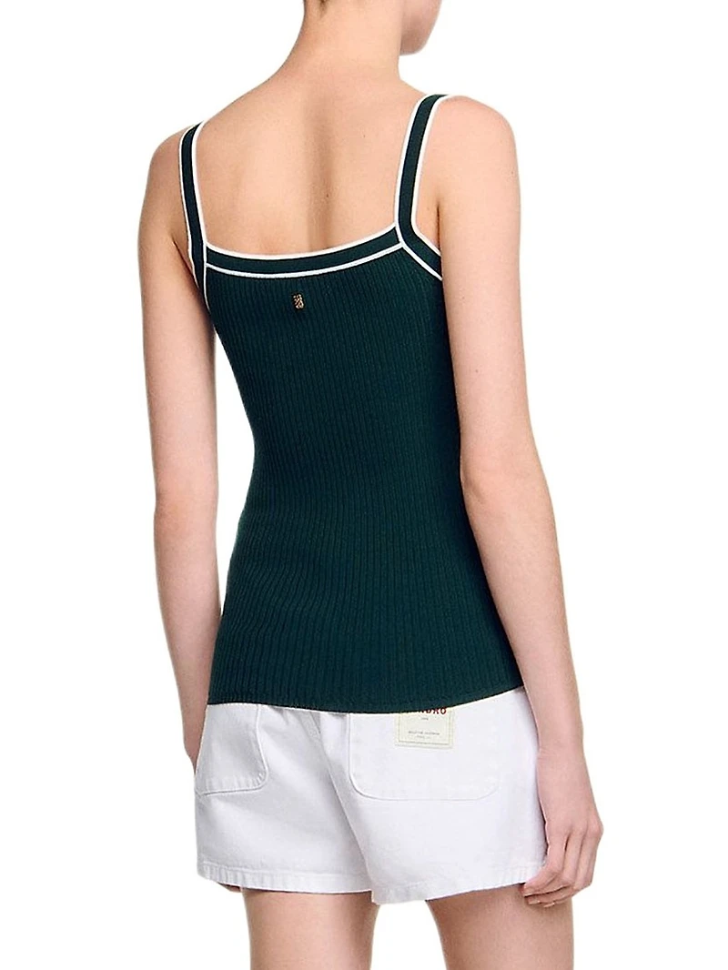 Two Tone Knit Vest Top