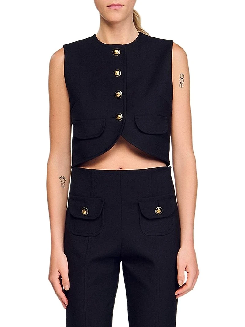 Buttoned Crop Top