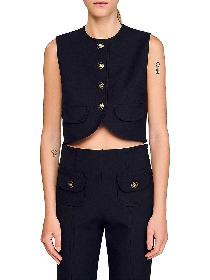 Buttoned Crop Top