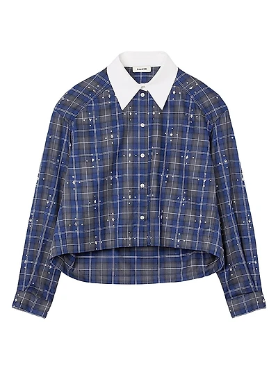 Rhinestone Check Shirt