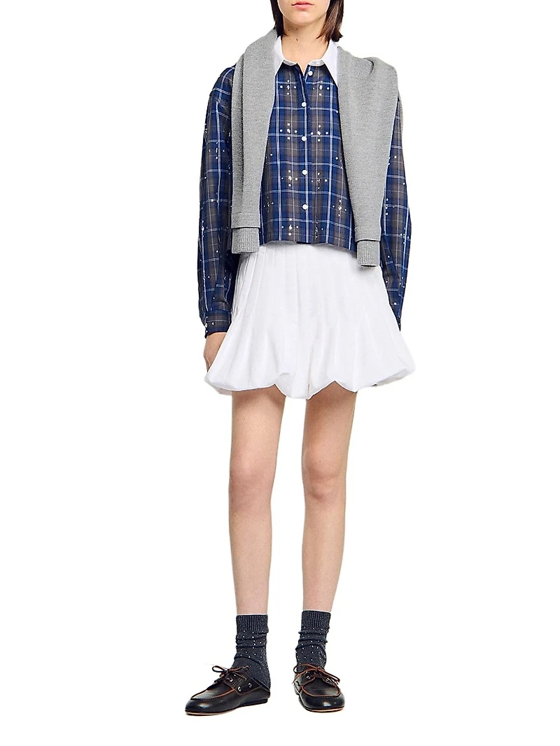 Rhinestone Check Shirt