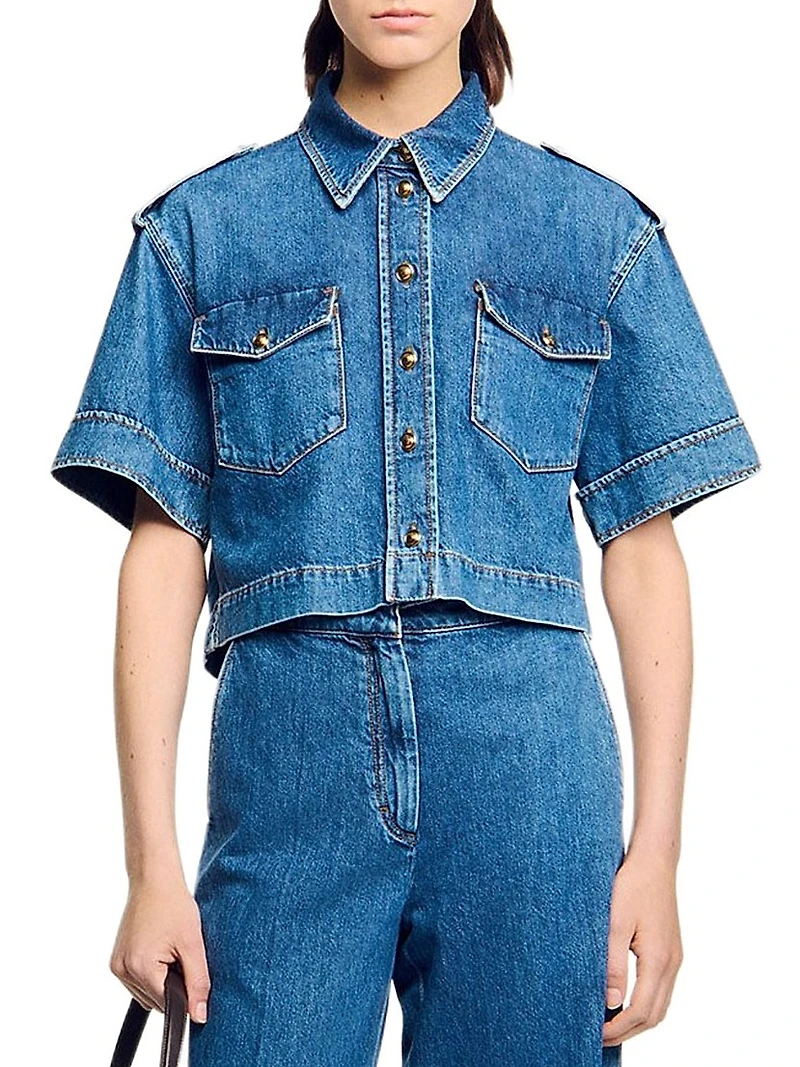 Cropped Denim Shirt